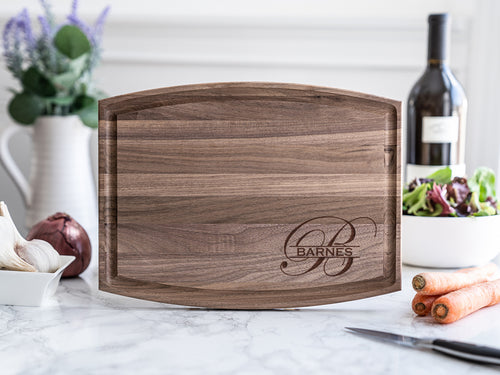 Walnut Wood Laser Engraved Cutting Board with Custom Design of Your Choice