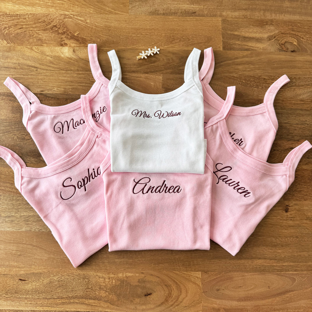 Bridal party tank tops with Bride&