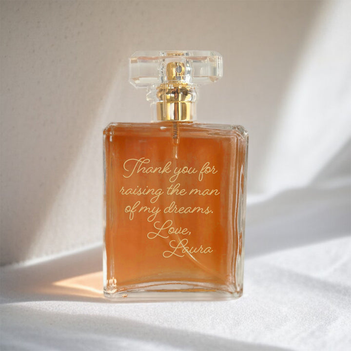 Custom engraved glass perfume bottle, personalized wedding keepsake gift
