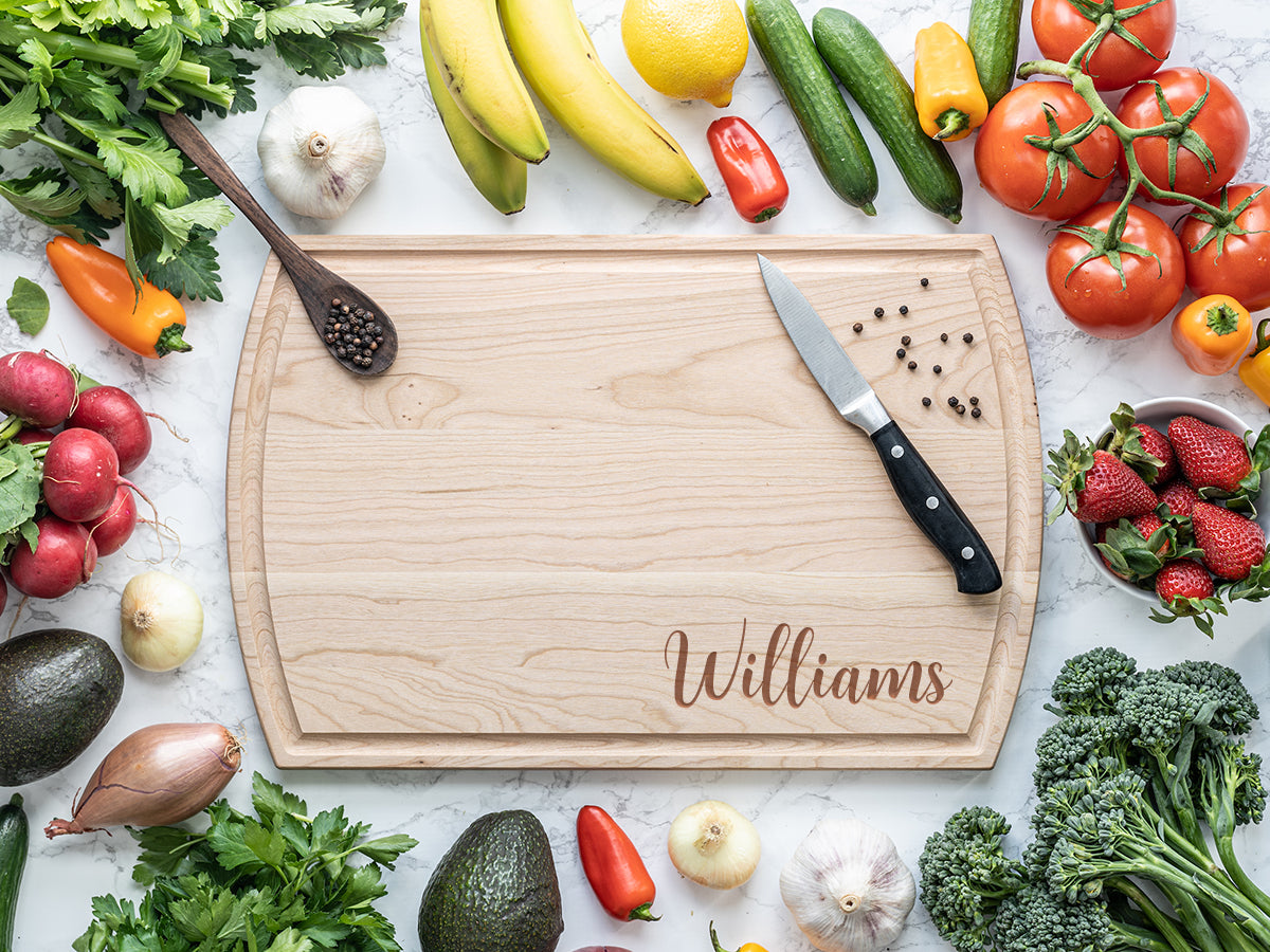 Cherry Wood Laser Engraved Cutting Board with Custom Design of Your Choice