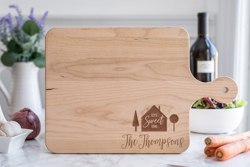 Cherry Wood Laser Engraved Cutting Board with Custom Design of Your Choice