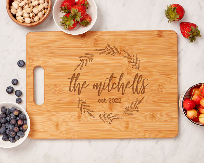 Bamboo Laser Engraved Cutting Board with Custom Design of Your Choice